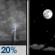 Sunday Night: Slight Chance Showers And Thunderstorms then Mostly Clear