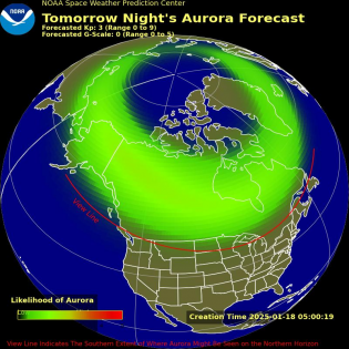 Auroral Viewline Forecast - Tomorrow